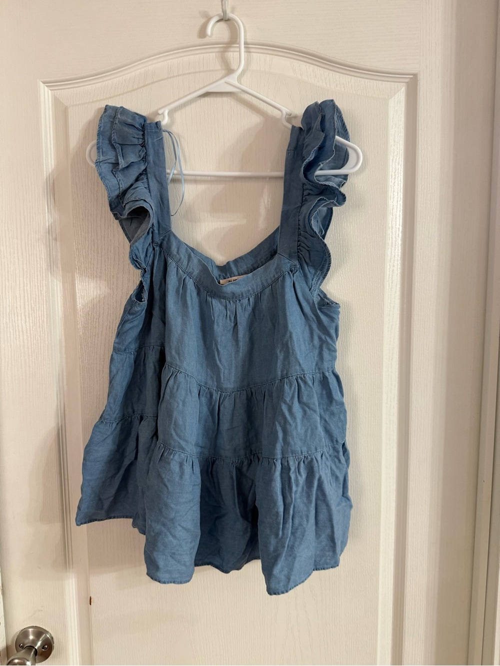 Mi Ami Francesca’s Lightweight Tiered Denim Boho Tank Top NWTm. MY-54